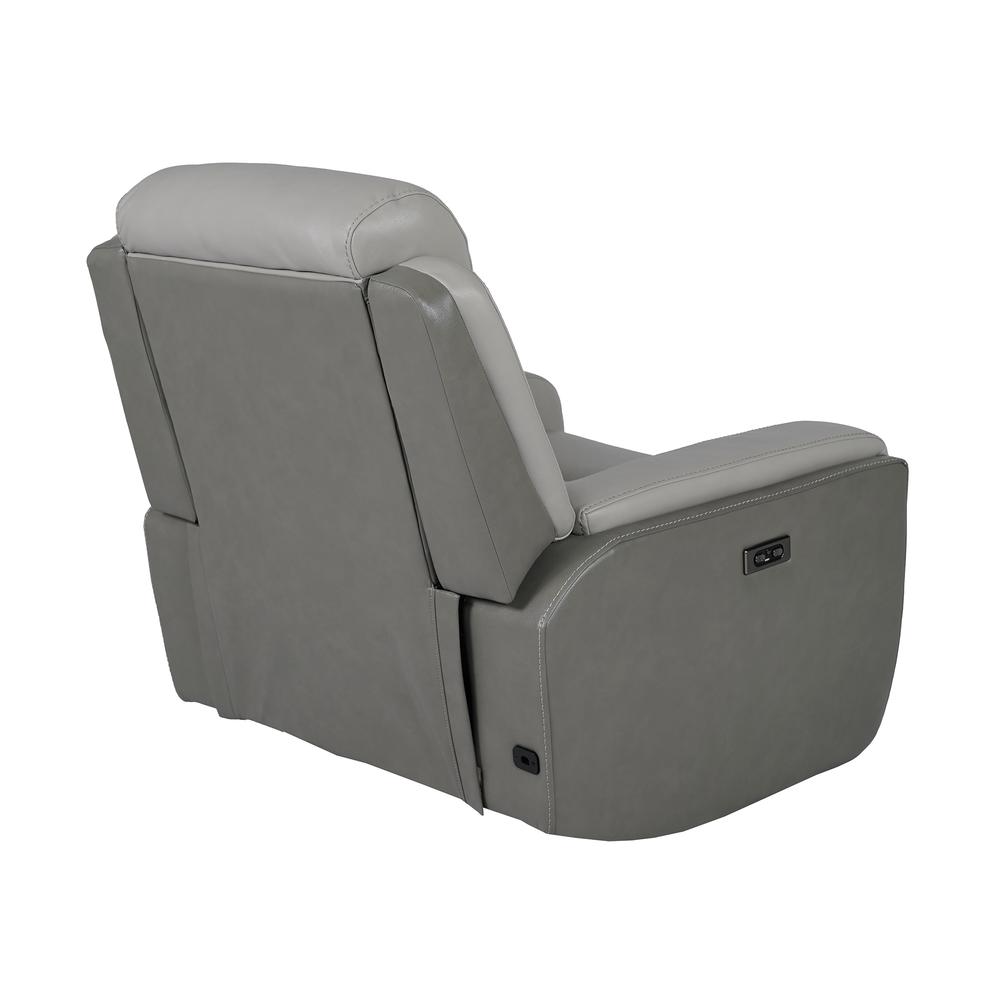 Rosalyn Zero Gravity Power Recliner in Silver and Gray Leather. Picture 7