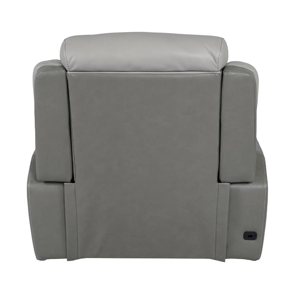 Rosalyn Zero Gravity Power Recliner in Silver and Gray Leather. Picture 8