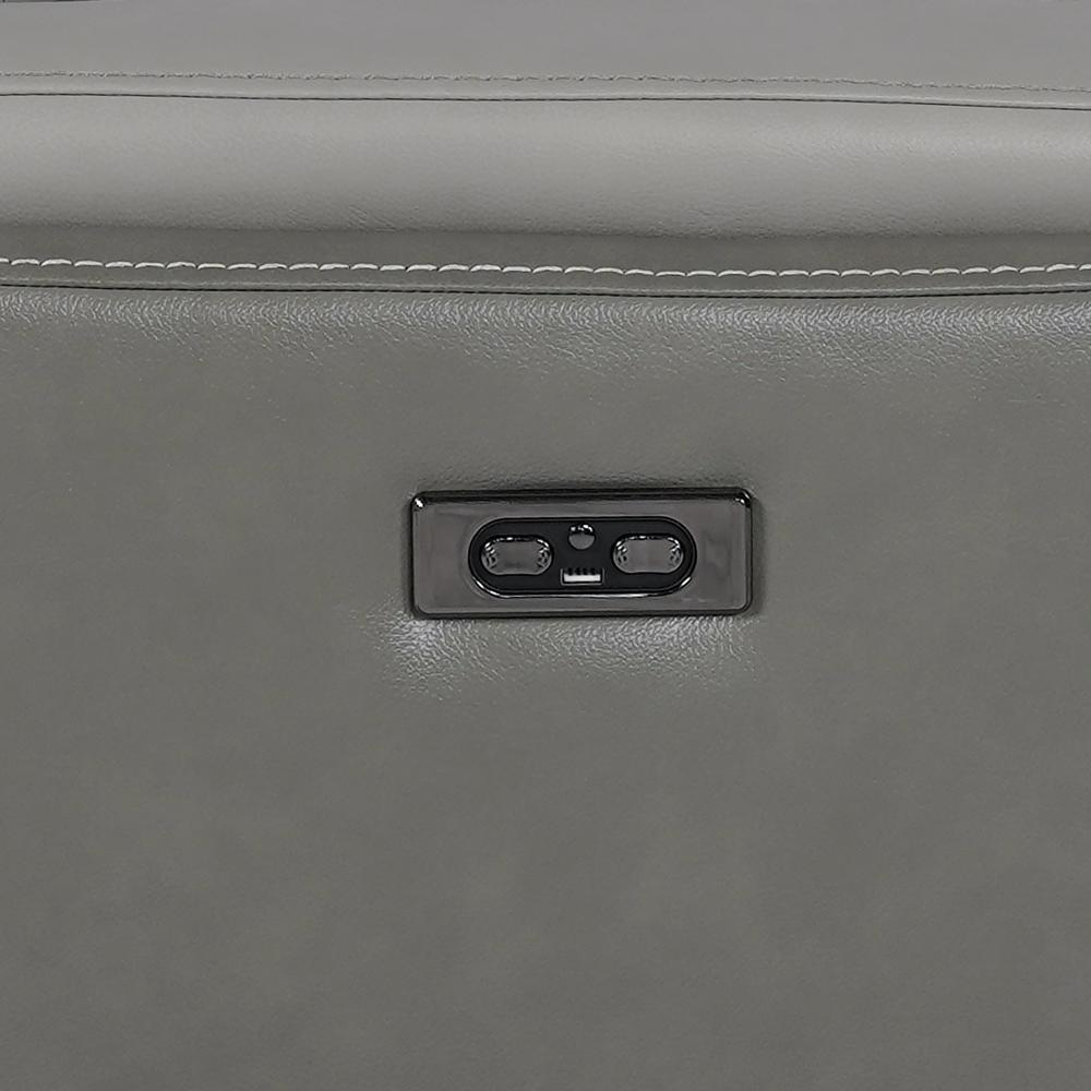 Rosalyn Zero Gravity Power Recliner in Silver and Gray Leather. Picture 9
