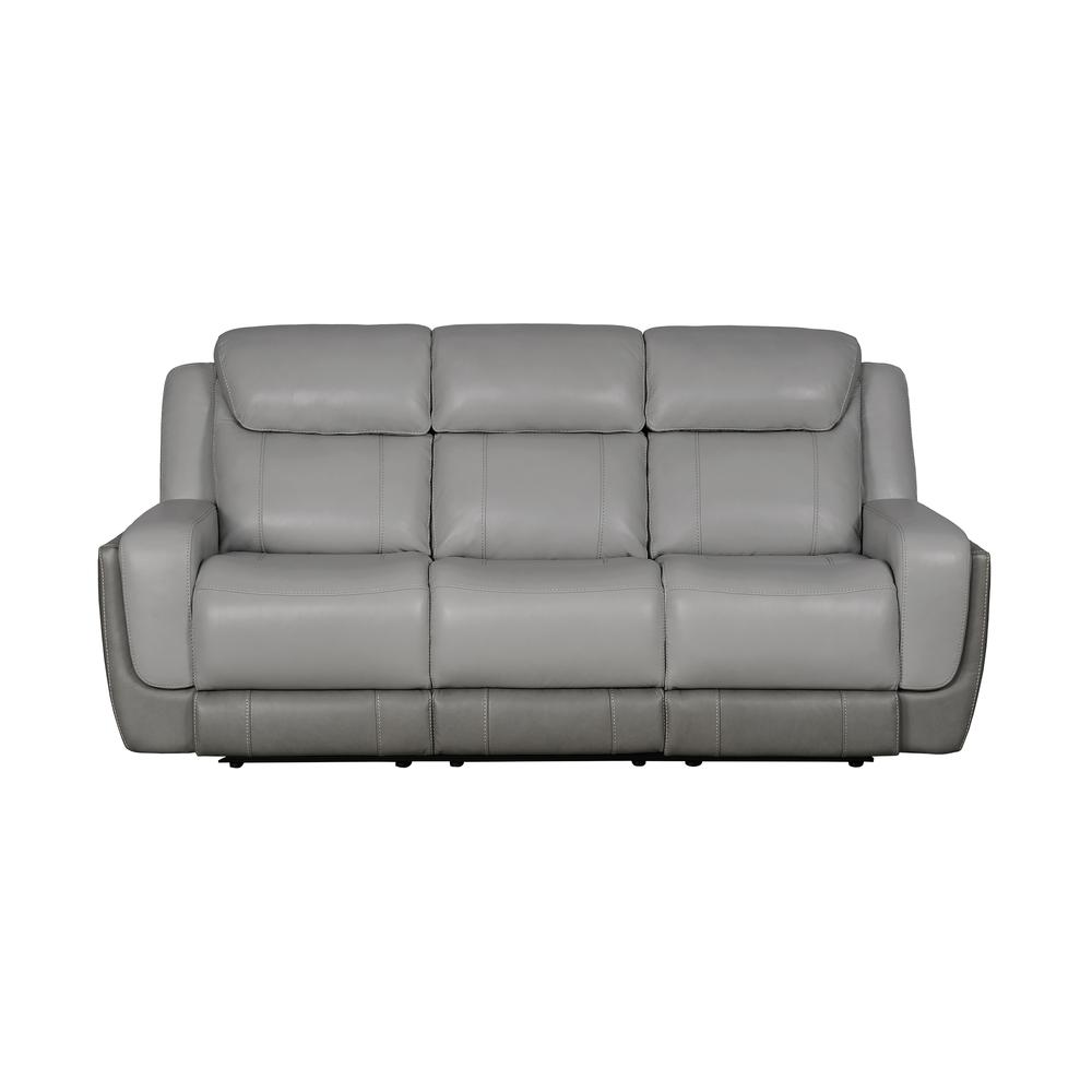 87" Zero Gravity Power Reclining Sofa with Dropdown Console in Silver. Picture 1