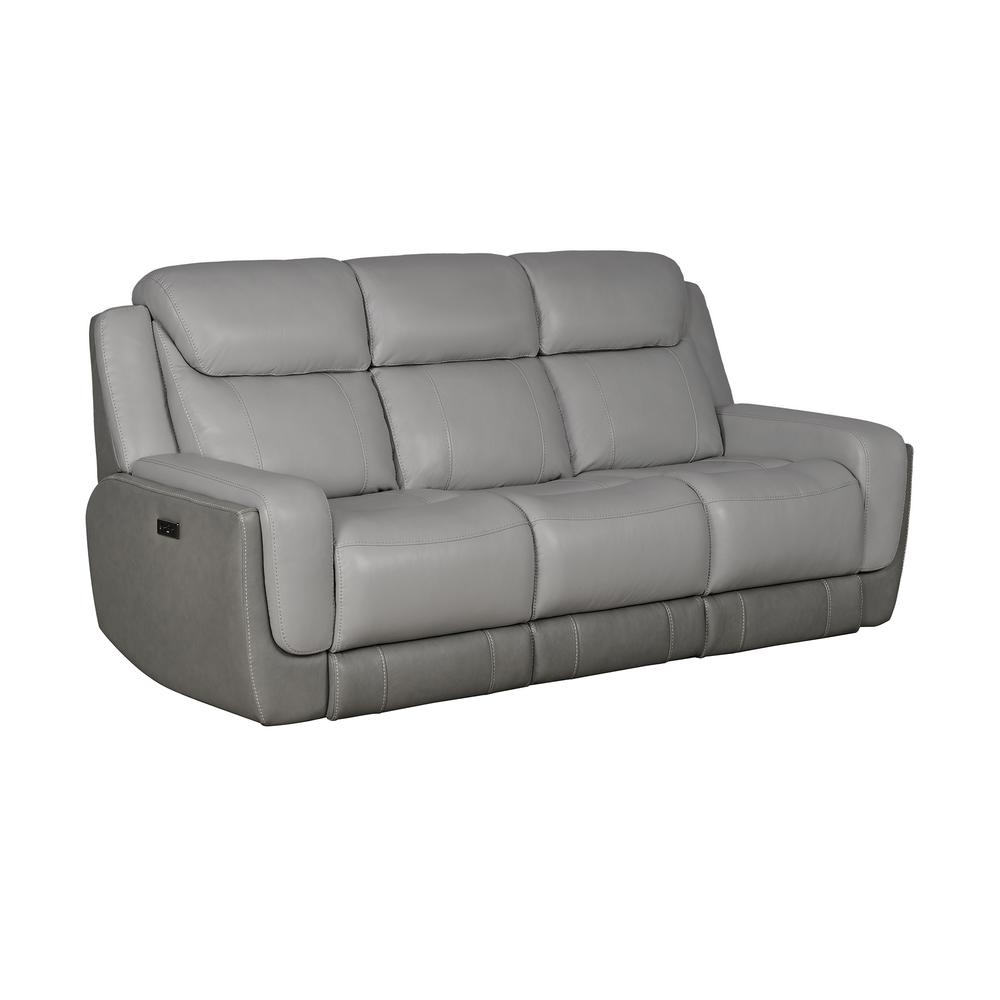 87" Zero Gravity Power Reclining Sofa with Dropdown Console in Silver. Picture 2