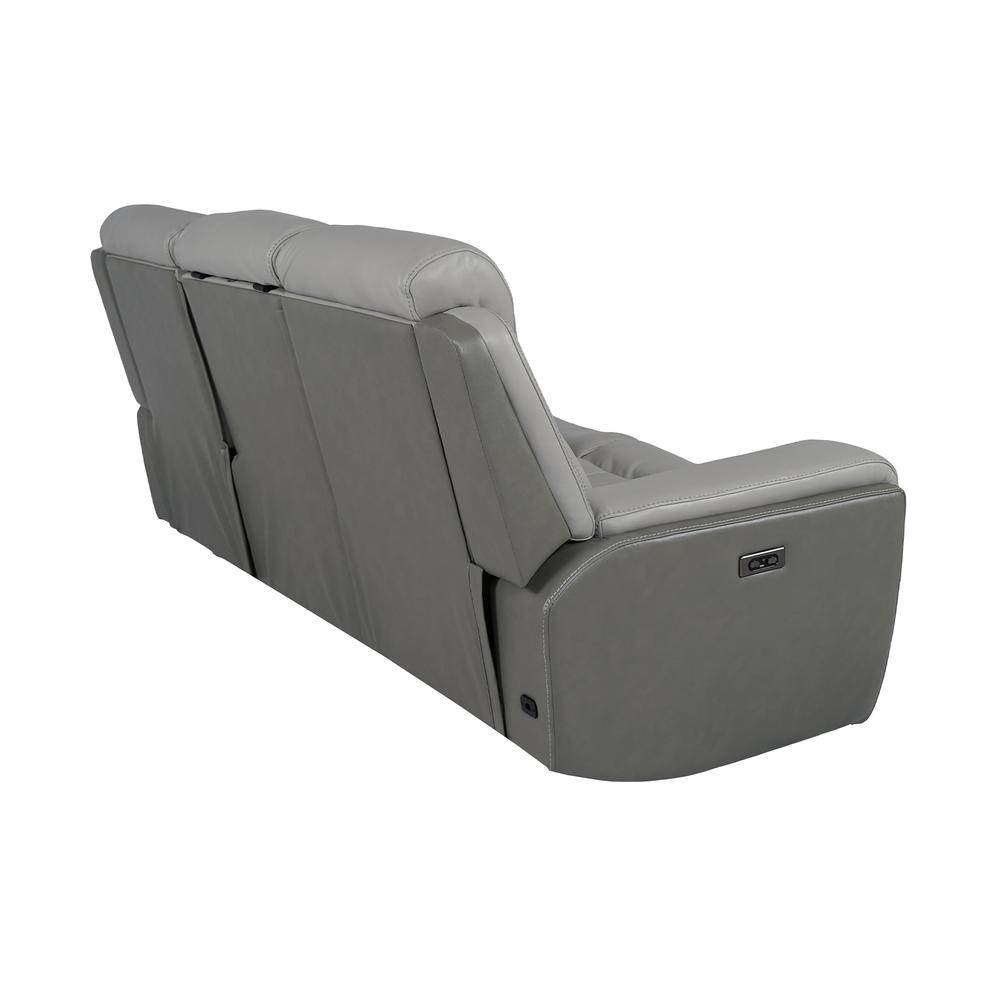 87" Zero Gravity Power Reclining Sofa with Dropdown Console in Silver. Picture 5