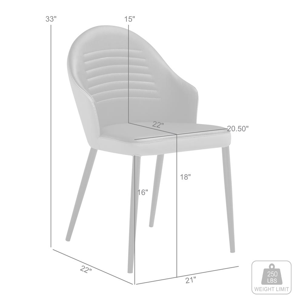 Upholstered Dining Chair in Taupe Gray and Black Faux Leather Black - Set of 2. Picture 10