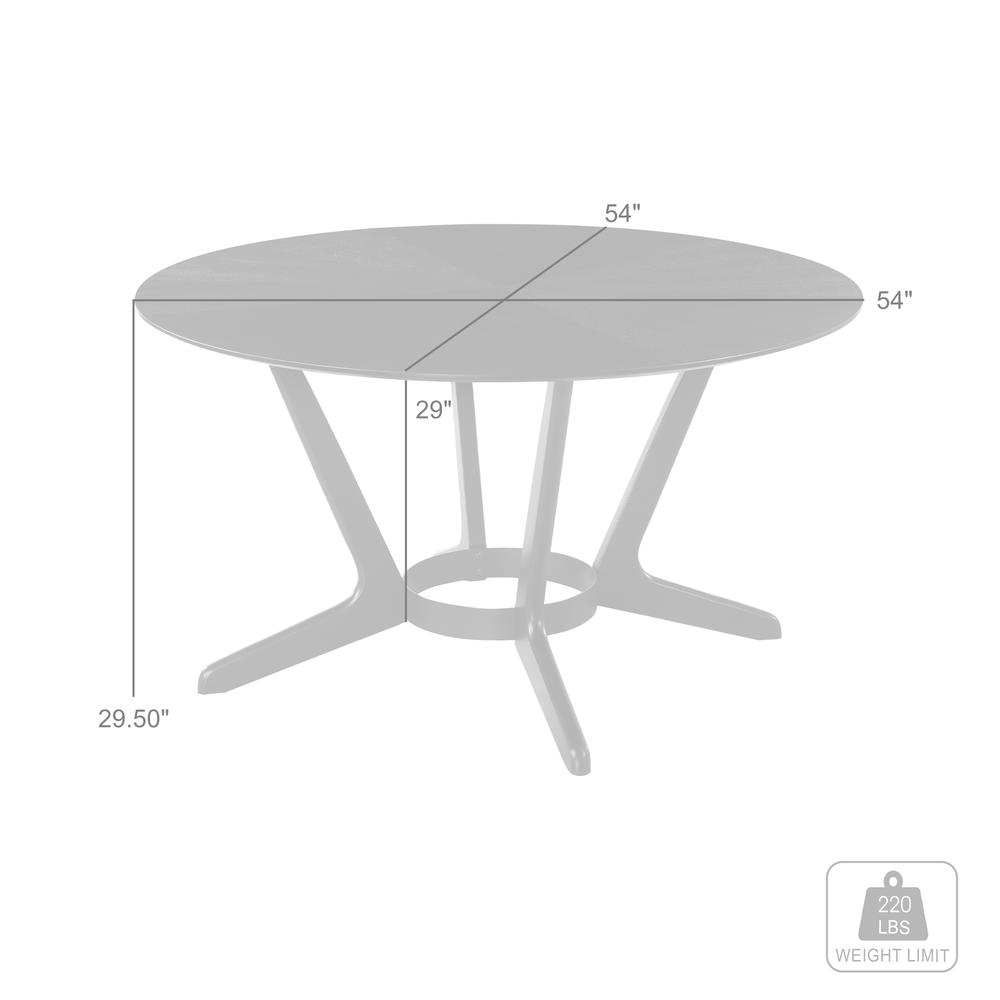 Santana Round Wood Dining Table in Black Finish. Picture 5