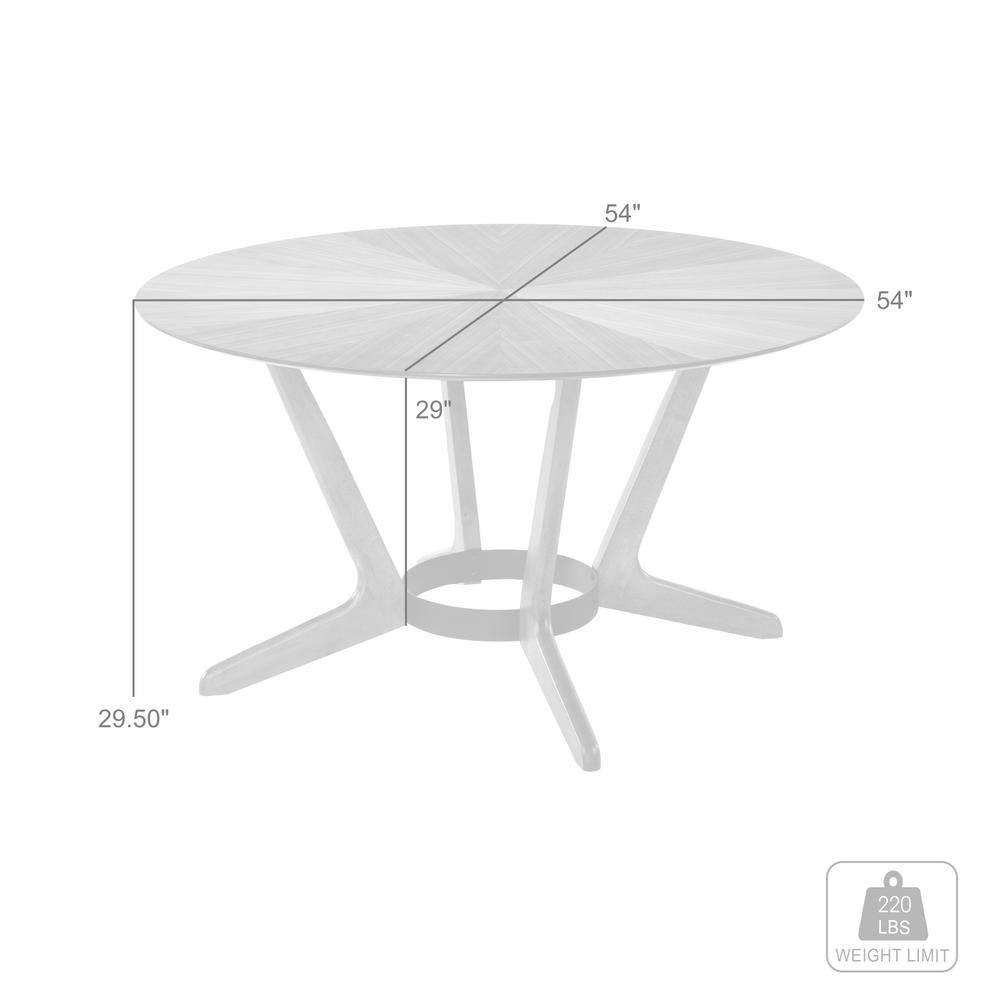 Santana Round Wood Dining Table in Walnut Finish. Picture 5