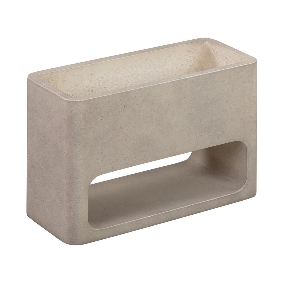Sunstone Indoor or Outdoor Planter in White Concrete. Picture 1