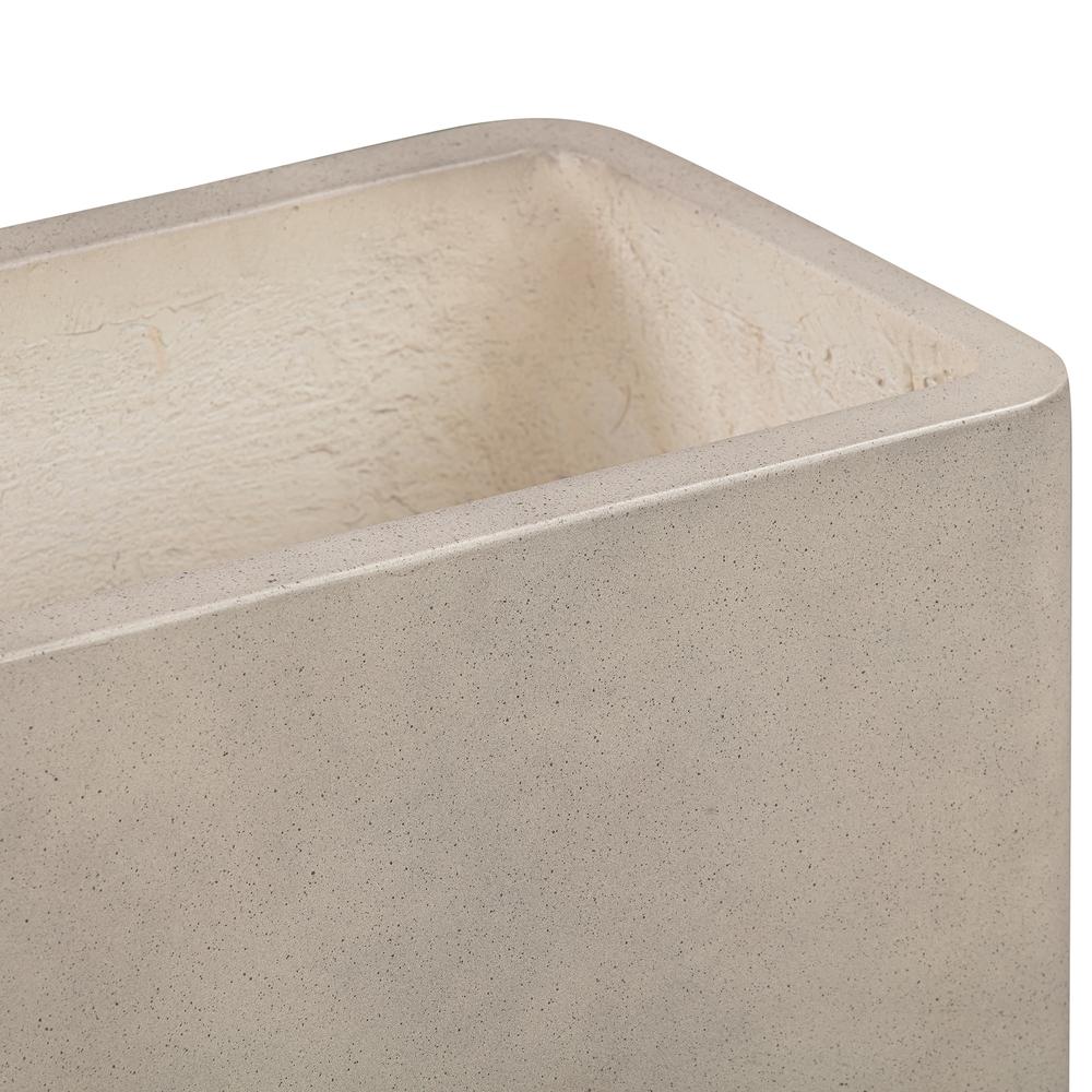Sunstone Indoor or Outdoor Planter in White Concrete. Picture 2