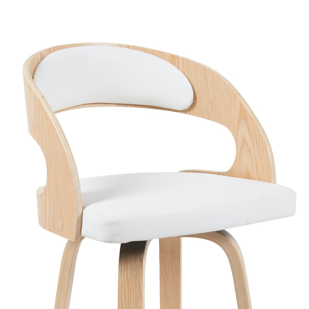 Bar Height Swivel Stool in Patterned Oak Finish. Picture 4