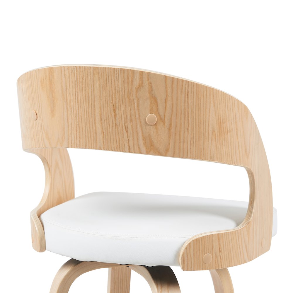 Bar Height Swivel Stool in Patterned Oak Finish. Picture 5
