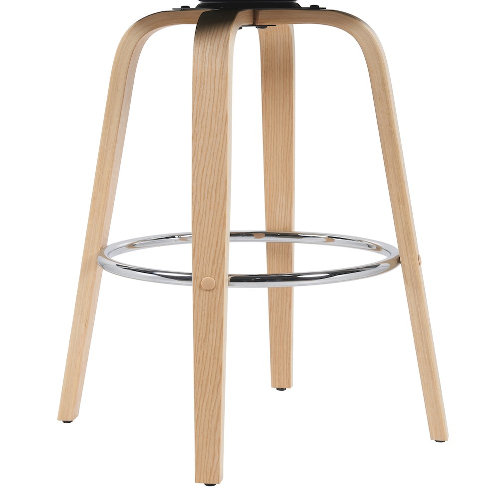 Bar Height Swivel Stool in Patterned Oak Finish. Picture 6