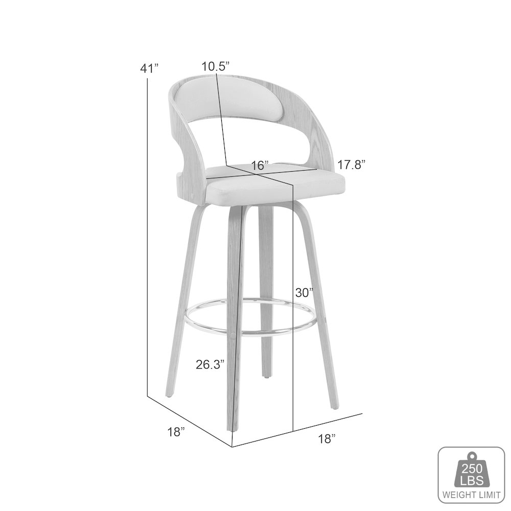 Bar Height Swivel Stool in Patterned Oak Finish. Picture 8
