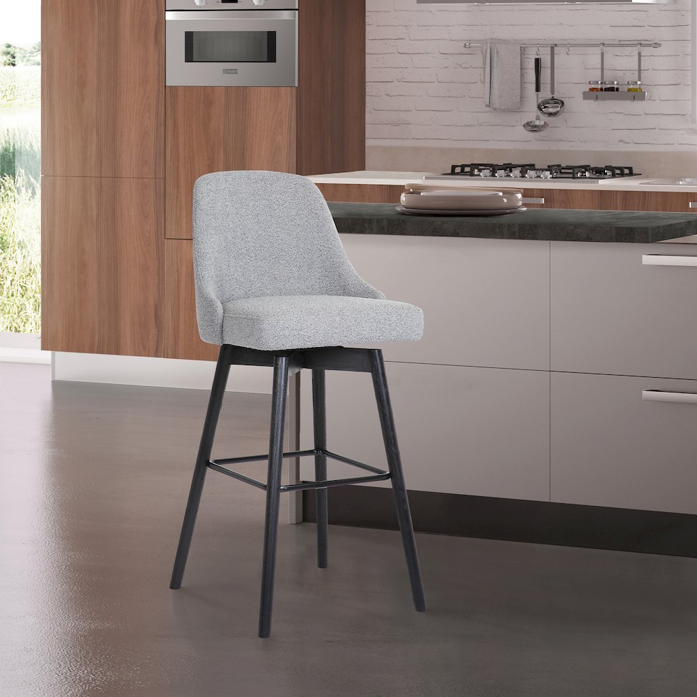 Sicily Upholstered Wood Swivel Bar or Counter Stool. Picture 9