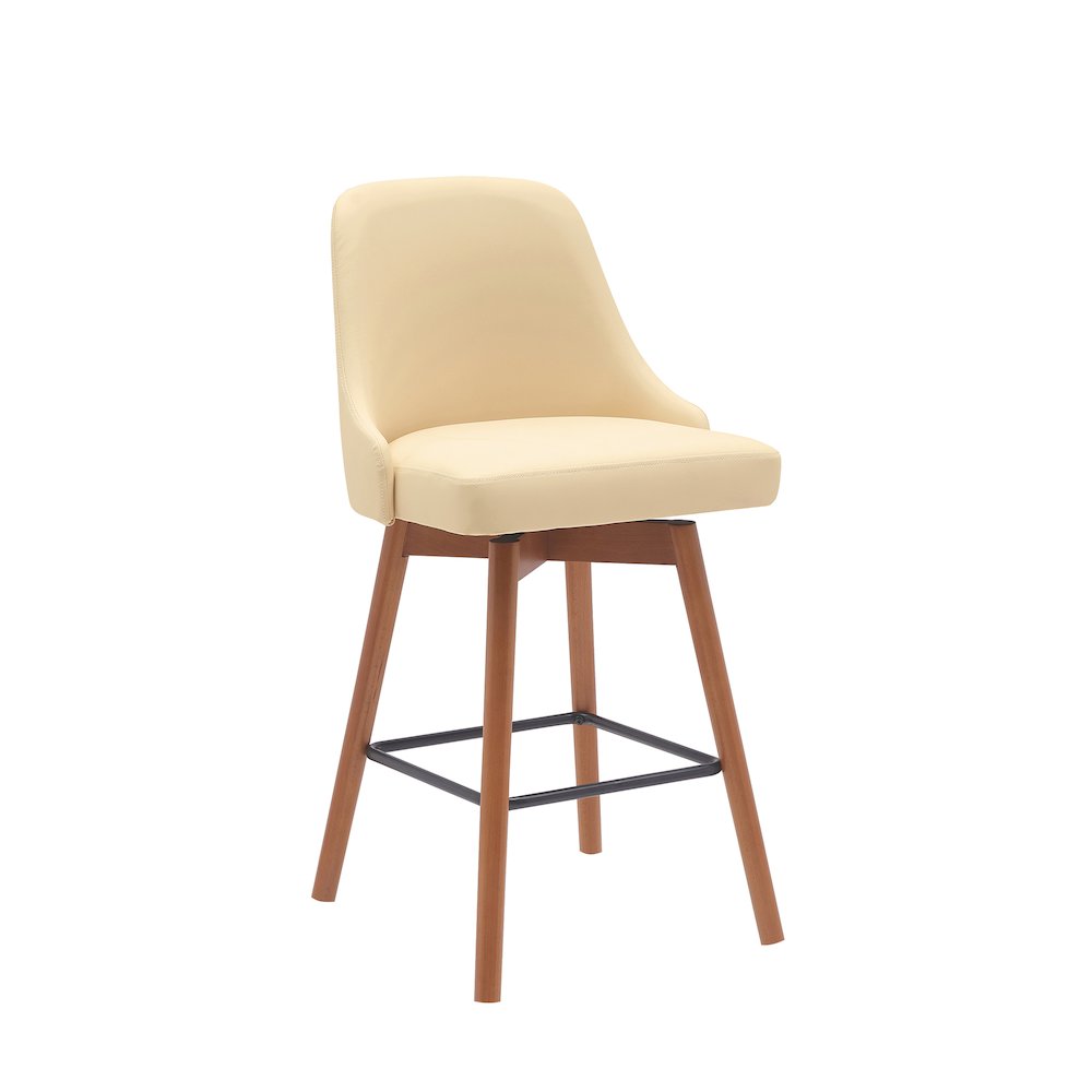 Sicily Upholstered Wood Swivel Bar or Counter Stool. Picture 1