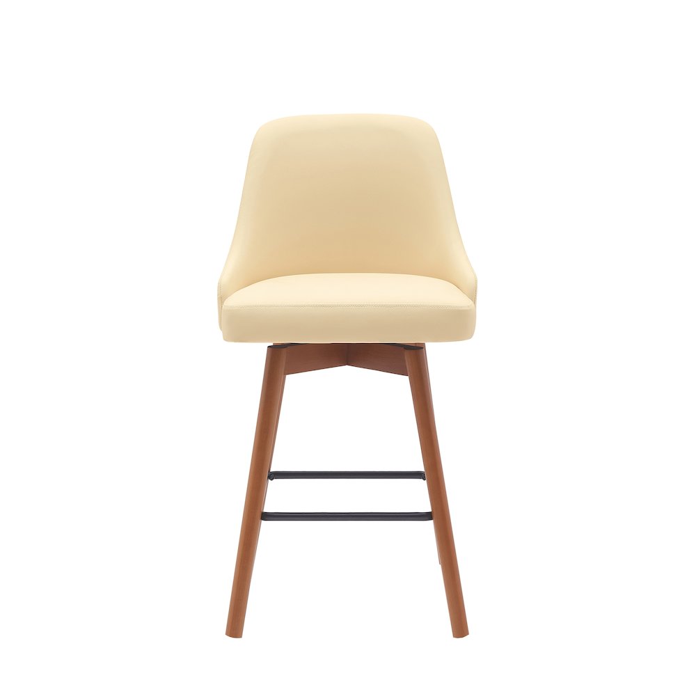 Sicily Upholstered Wood Swivel Bar or Counter Stool. Picture 2