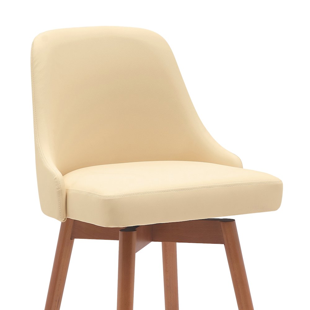 Sicily Upholstered Wood Swivel Bar or Counter Stool. Picture 4
