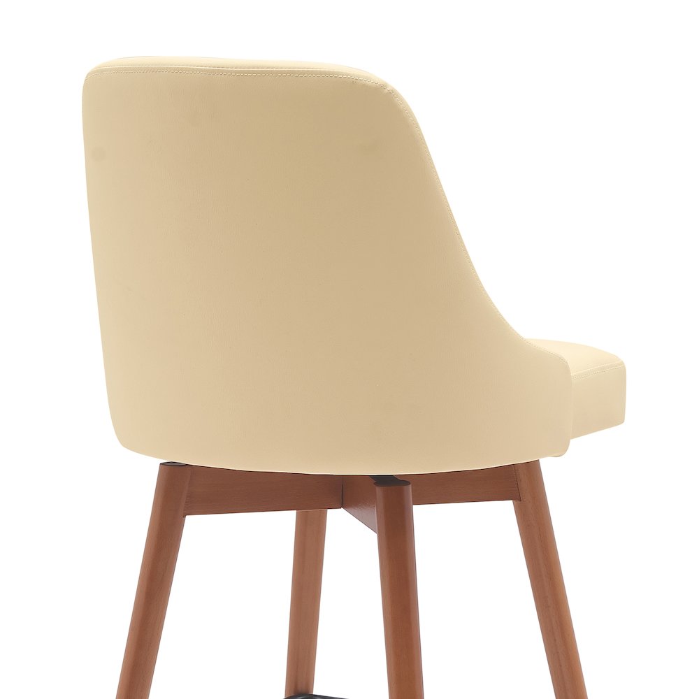 Sicily Upholstered Wood Swivel Bar or Counter Stool. Picture 5