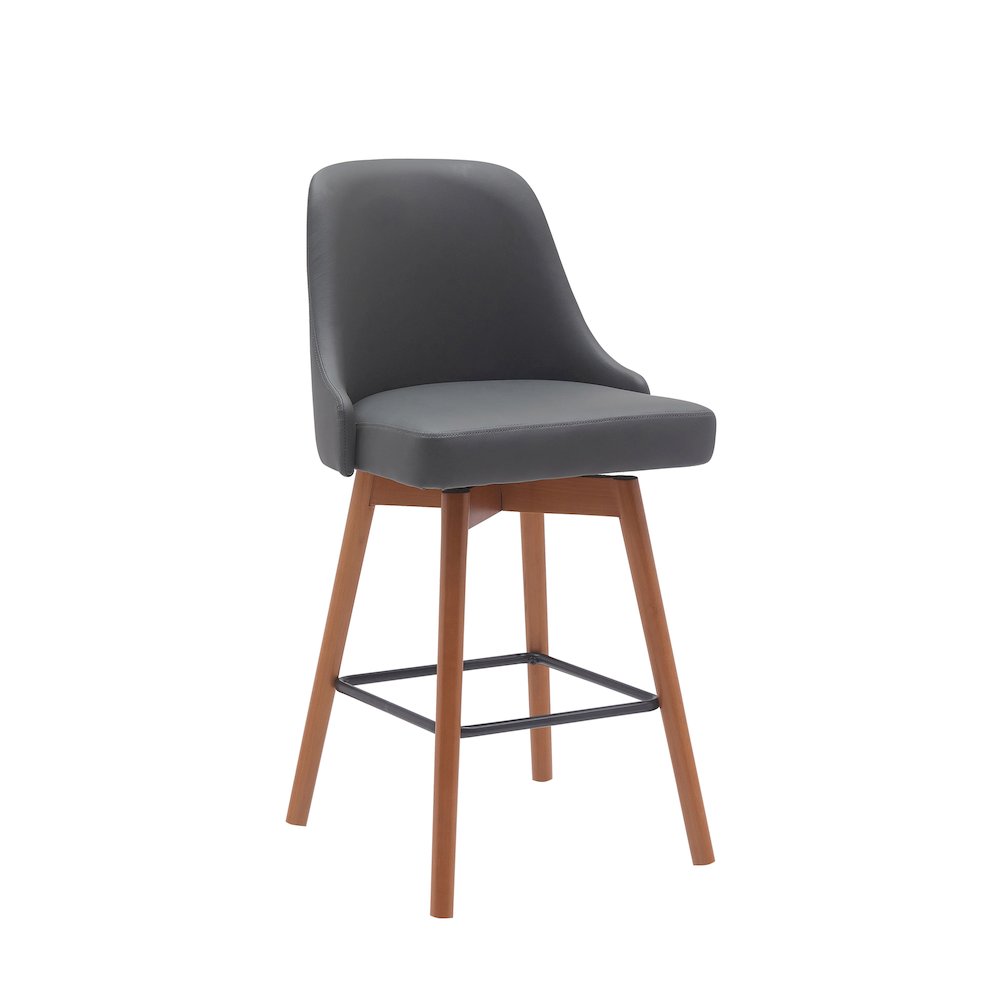 Sicily Upholstered Wood Swivel Bar or Counter Stool. Picture 1