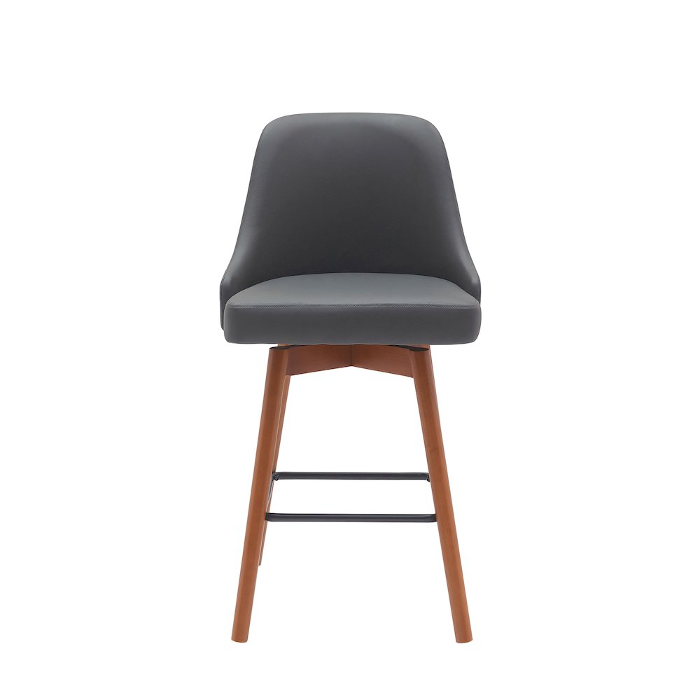 Sicily Upholstered Wood Swivel Bar or Counter Stool. Picture 2