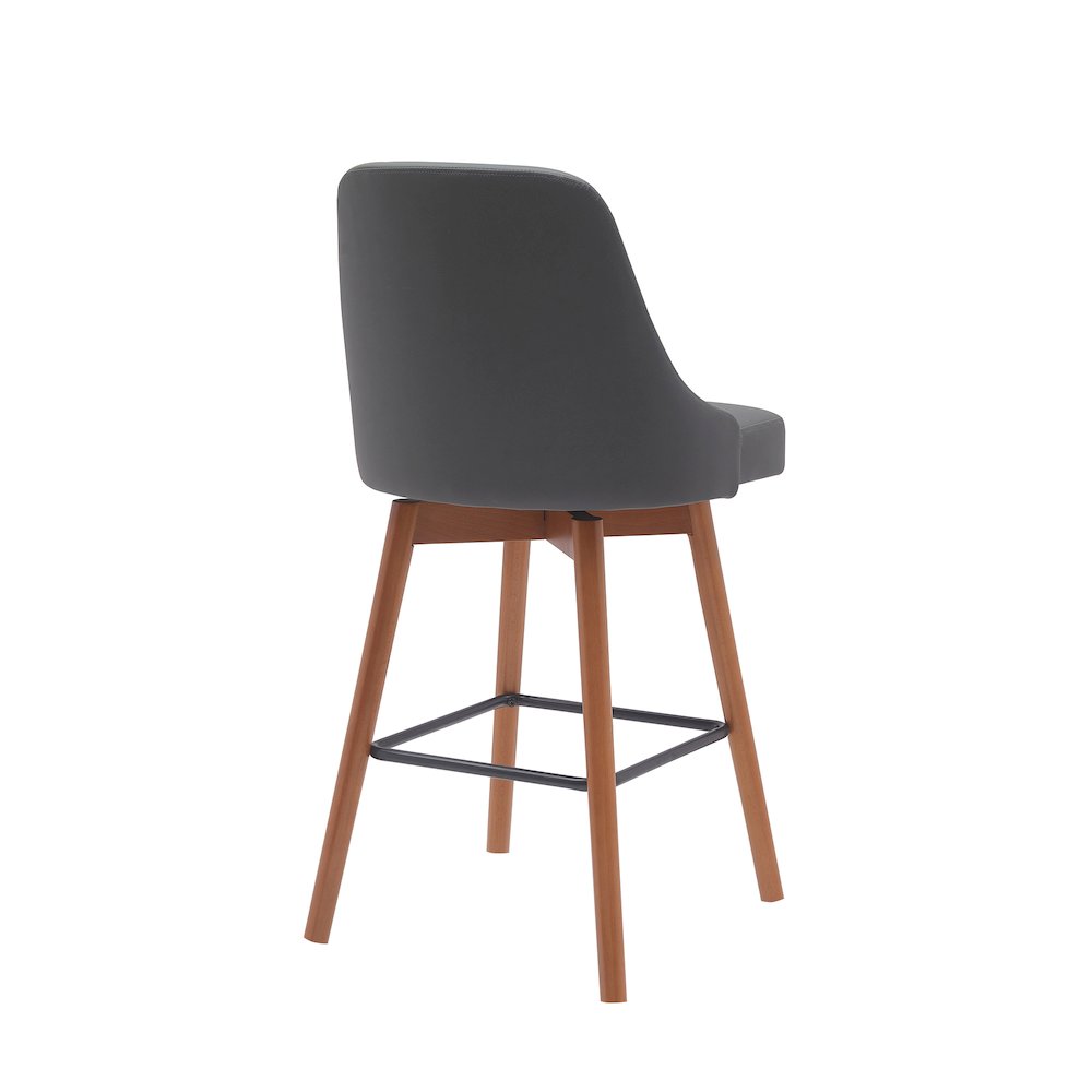 Sicily Upholstered Wood Swivel Bar or Counter Stool. Picture 3