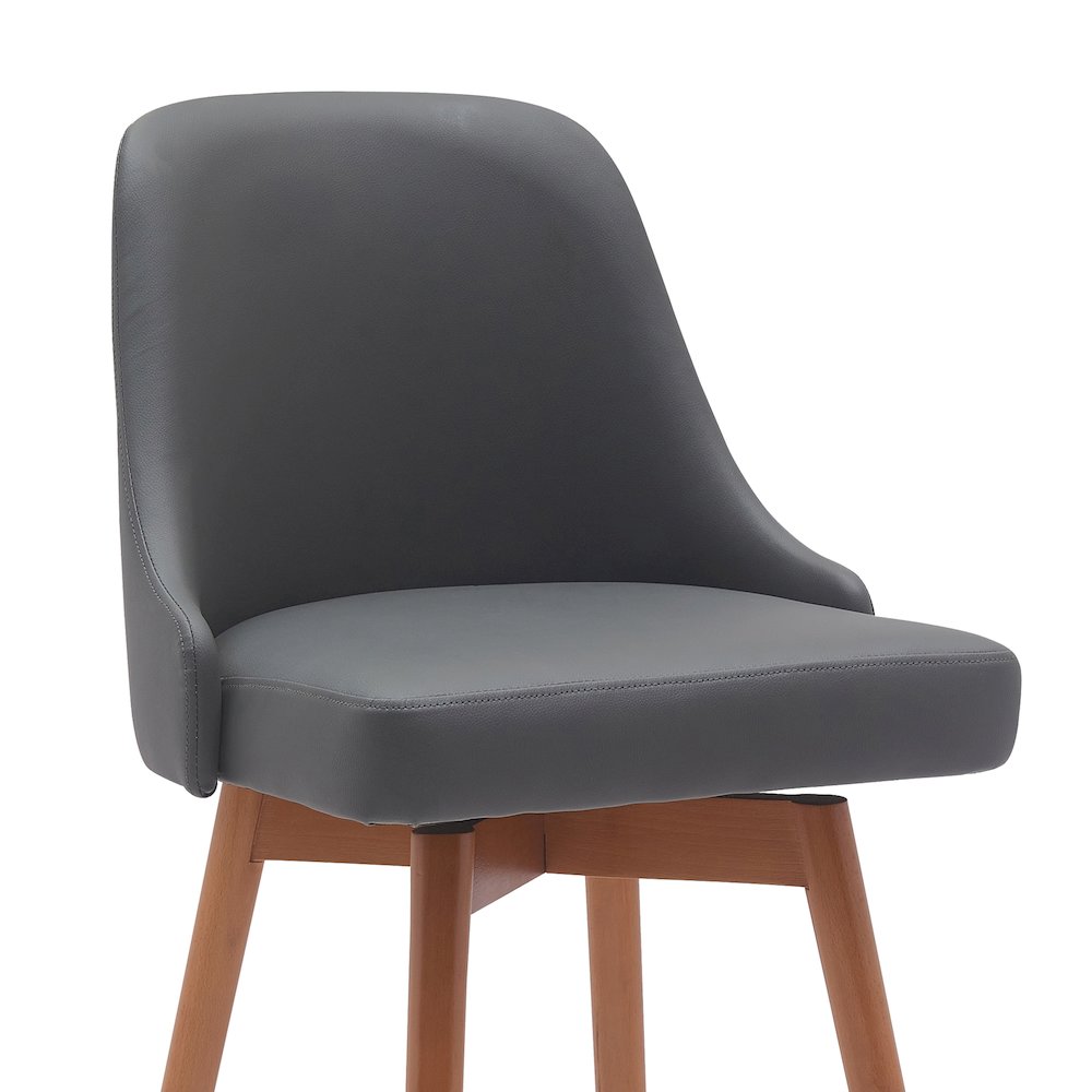 Sicily Upholstered Wood Swivel Bar or Counter Stool. Picture 4