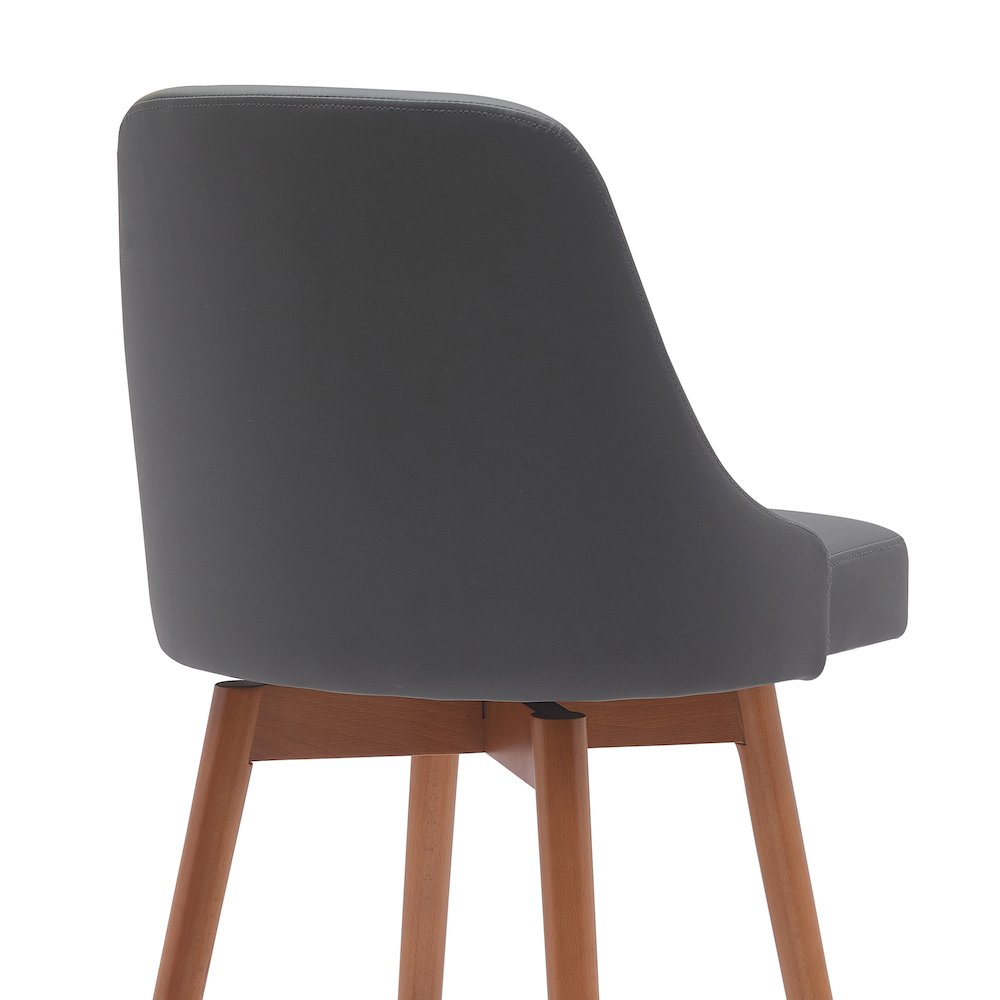 Sicily Upholstered Wood Swivel Bar or Counter Stool. Picture 5