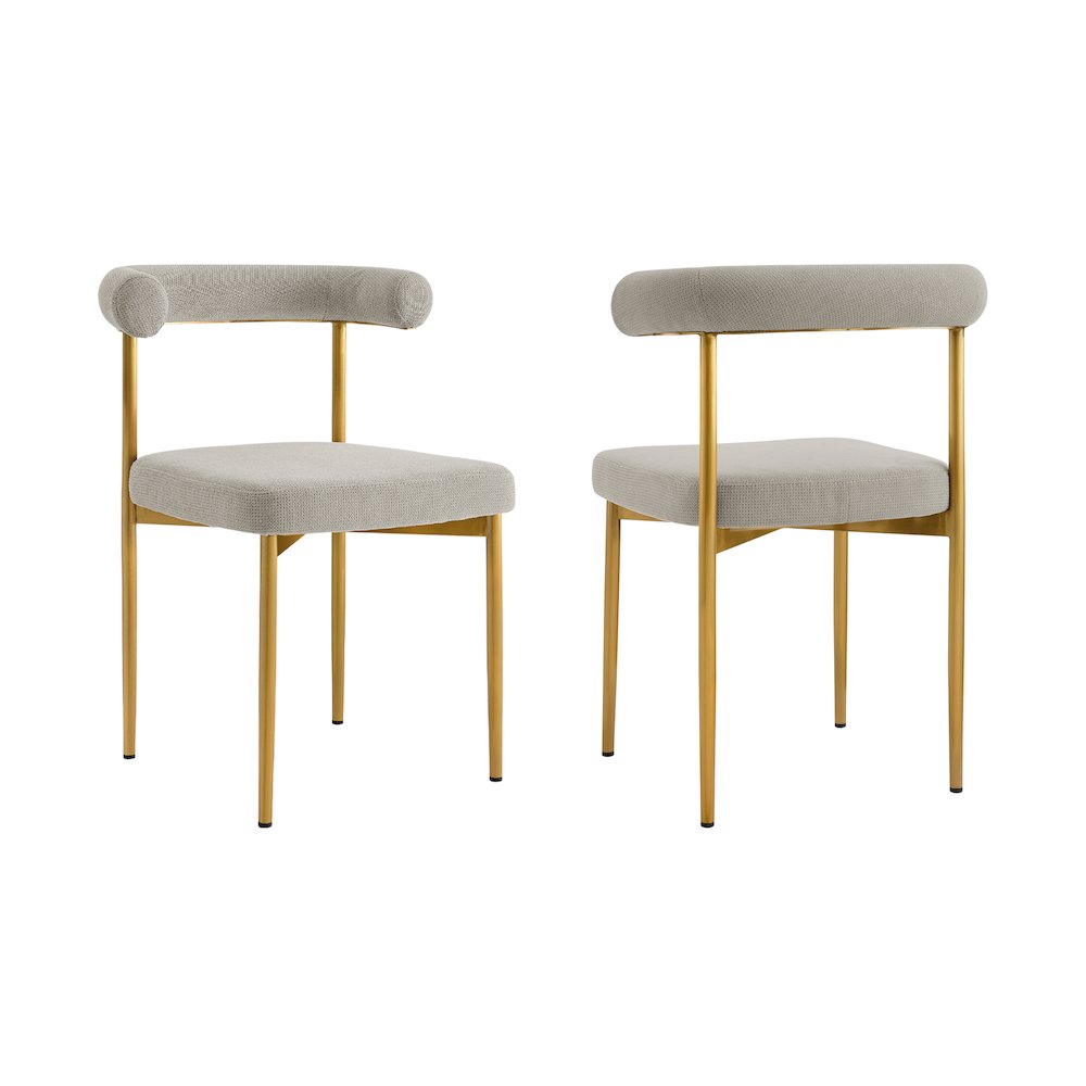 Shannon Dining Chair with Gold Brushed Stainless Steel. Picture 1