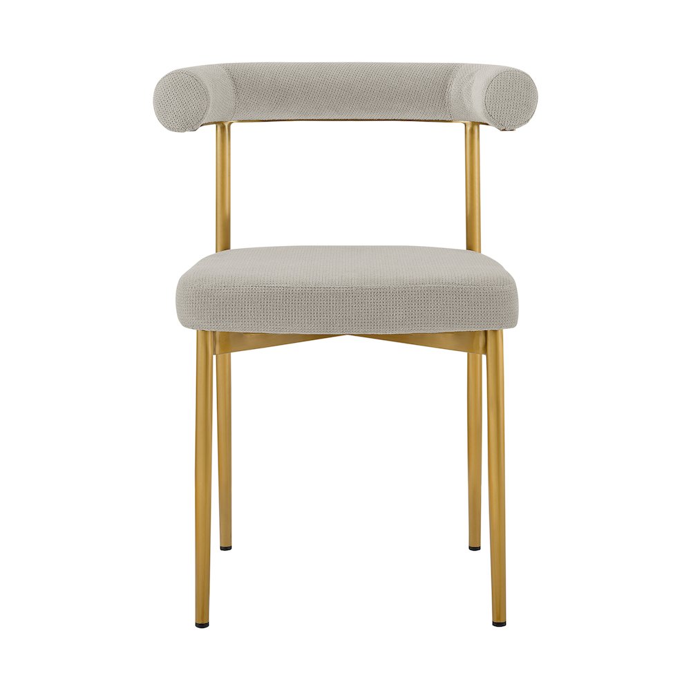 Shannon Dining Chair with Gold Brushed Stainless Steel. Picture 3