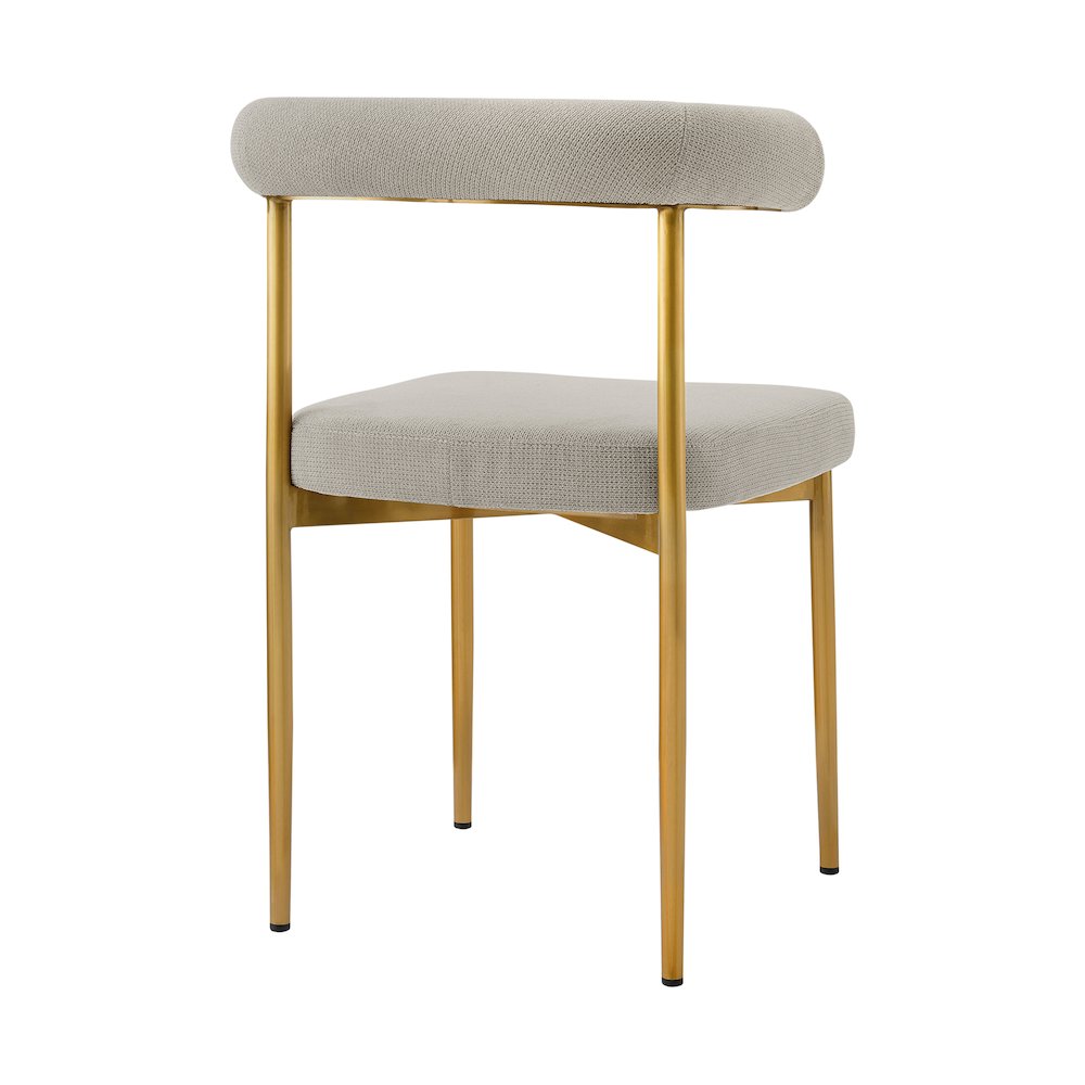 Shannon Dining Chair with Gold Brushed Stainless Steel. Picture 4