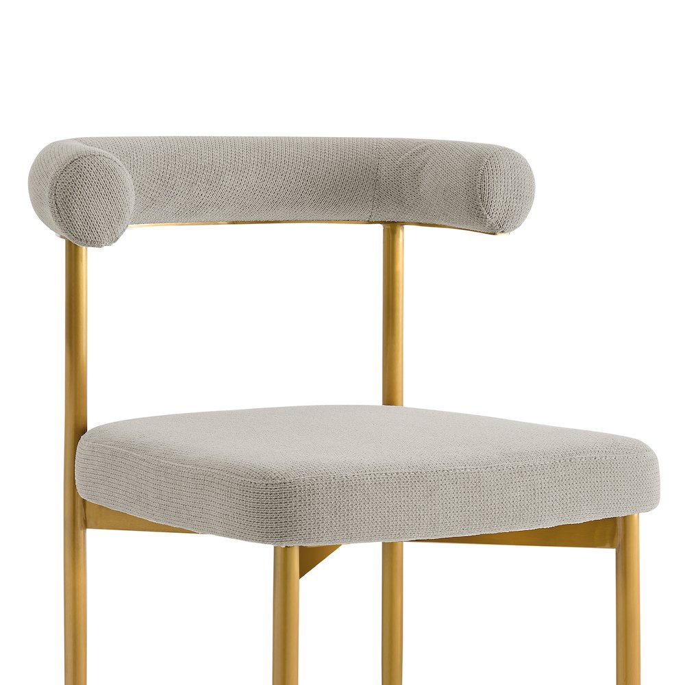 Shannon Dining Chair with Gold Brushed Stainless Steel. Picture 5
