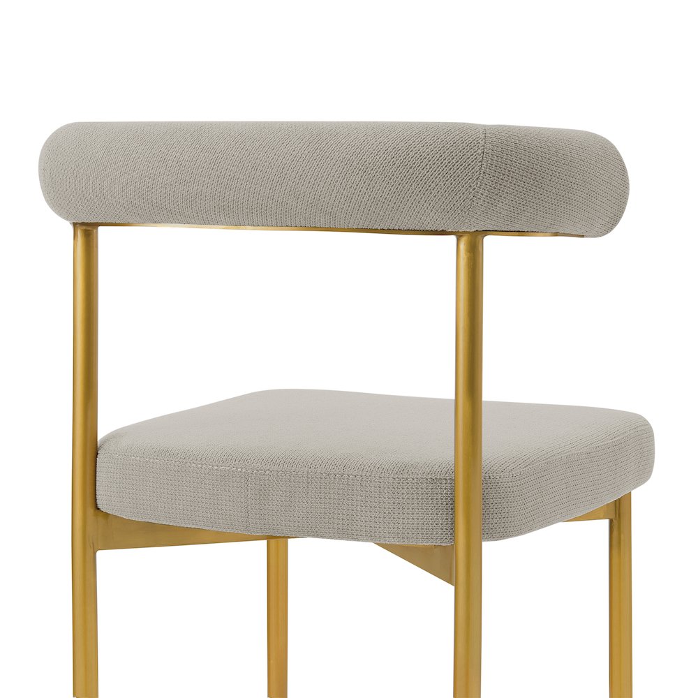 Shannon Dining Chair with Gold Brushed Stainless Steel. Picture 6