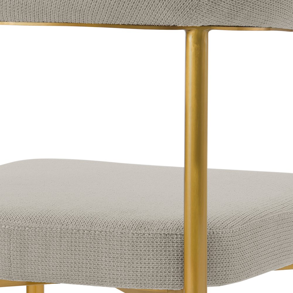 Shannon Dining Chair with Gold Brushed Stainless Steel. Picture 8
