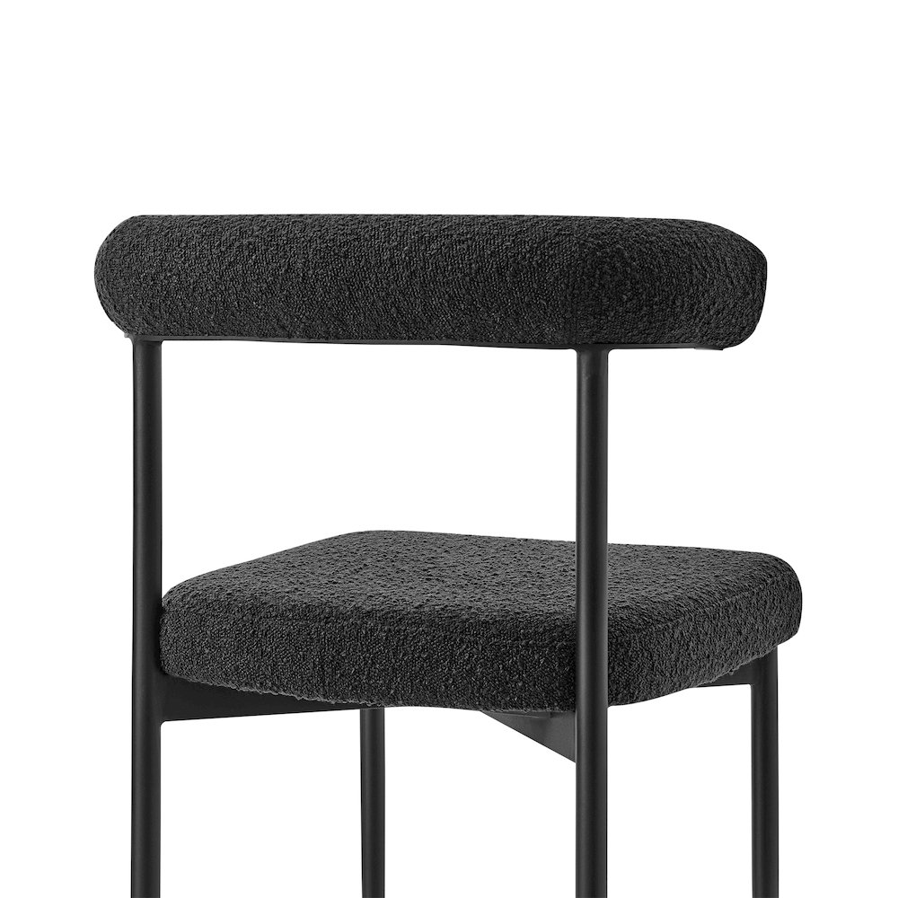Shannon Dining Chair with Matte Black Iron and Black Fabric - Set of 2. Picture 6