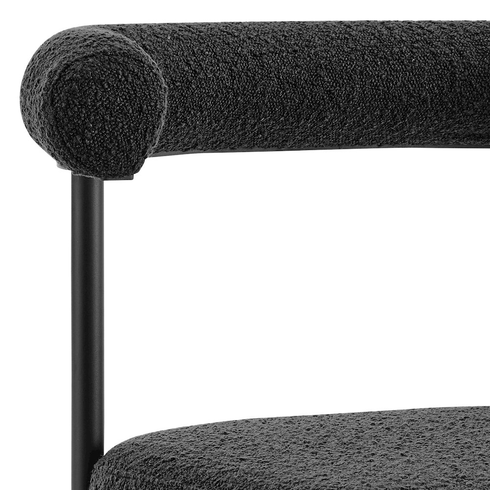 Shannon Dining Chair with Matte Black Iron and Black Fabric - Set of 2. Picture 7