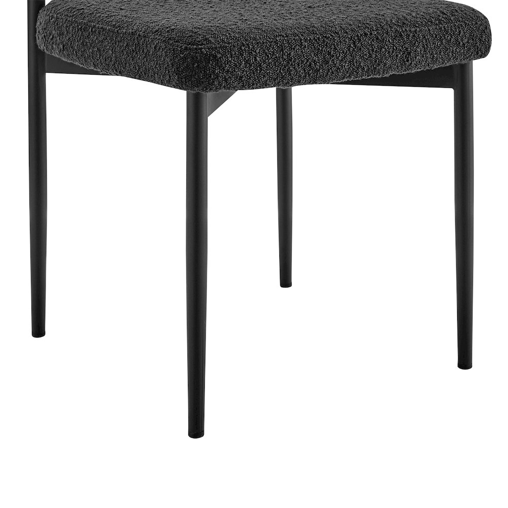 Shannon Dining Chair with Matte Black Iron and Black Fabric - Set of 2. Picture 9