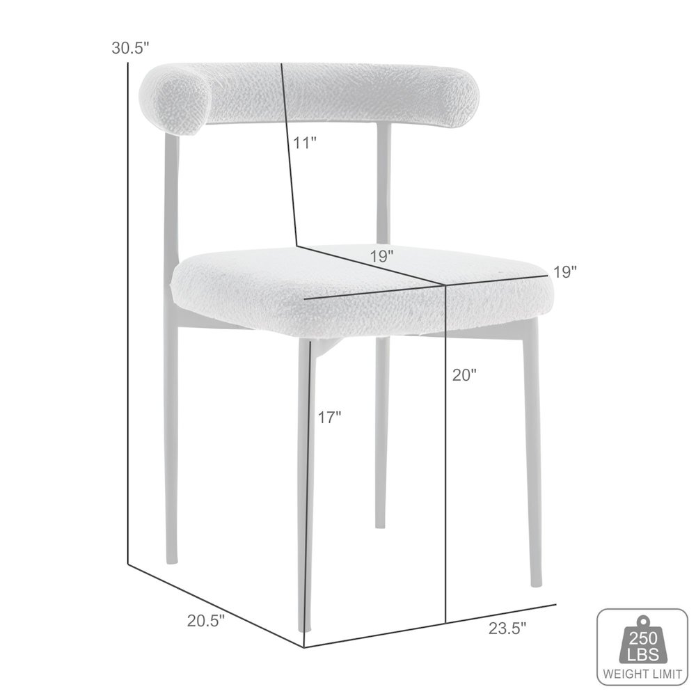 Shannon Dining Chair with Matte Black Iron and Black Fabric - Set of 2. Picture 10