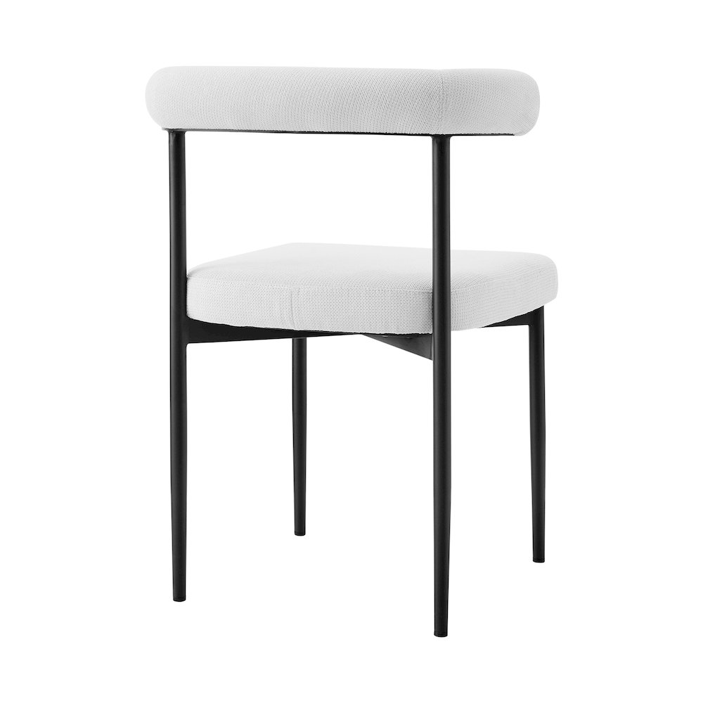 Shannon Dining Chair with Matte Black Iron and Cream Fabric - Set of 2. Picture 4