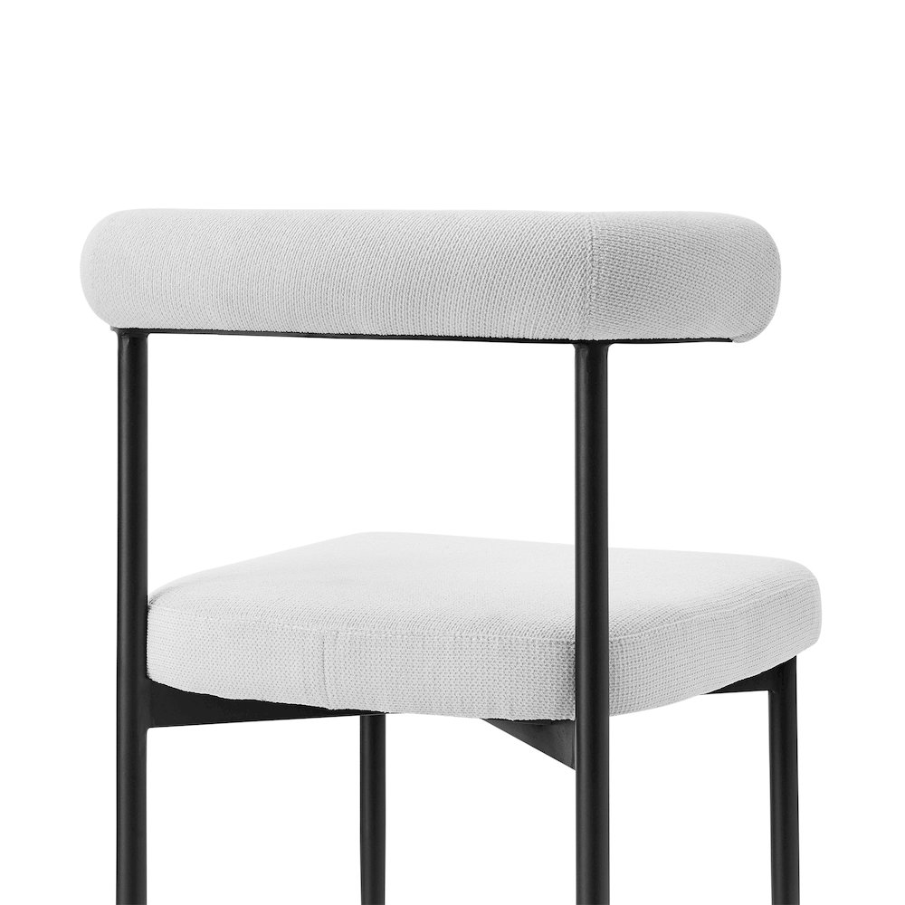 Shannon Dining Chair with Matte Black Iron and Cream Fabric - Set of 2. Picture 6