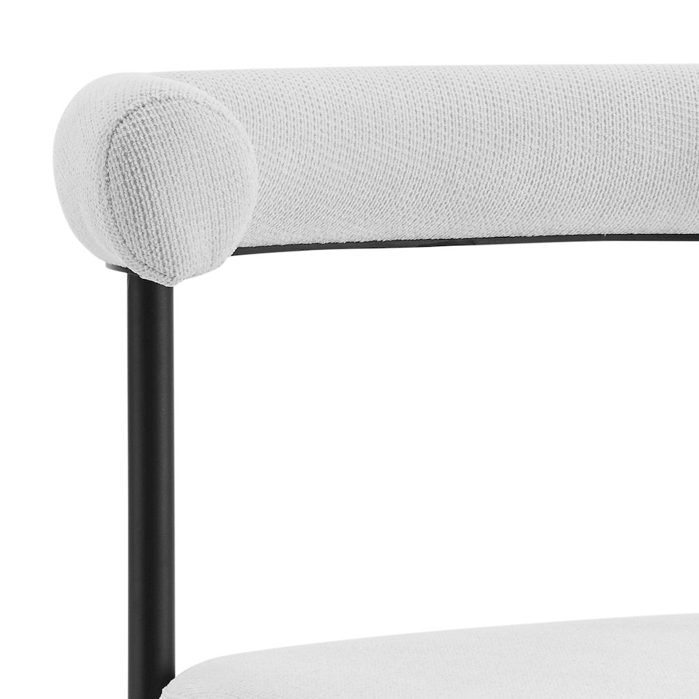 Shannon Dining Chair with Matte Black Iron and Cream Fabric - Set of 2. Picture 7