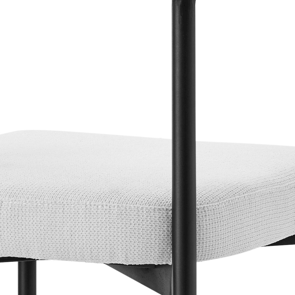 Shannon Dining Chair with Matte Black Iron and Cream Fabric - Set of 2. Picture 8