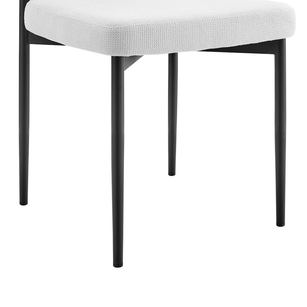 Shannon Dining Chair with Matte Black Iron and Cream Fabric - Set of 2. Picture 9