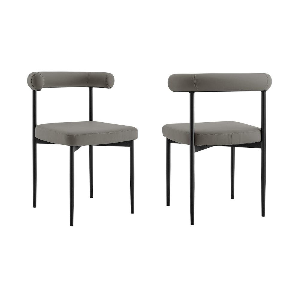 Shannon Dining Chair with Matte Black Iron. Picture 1
