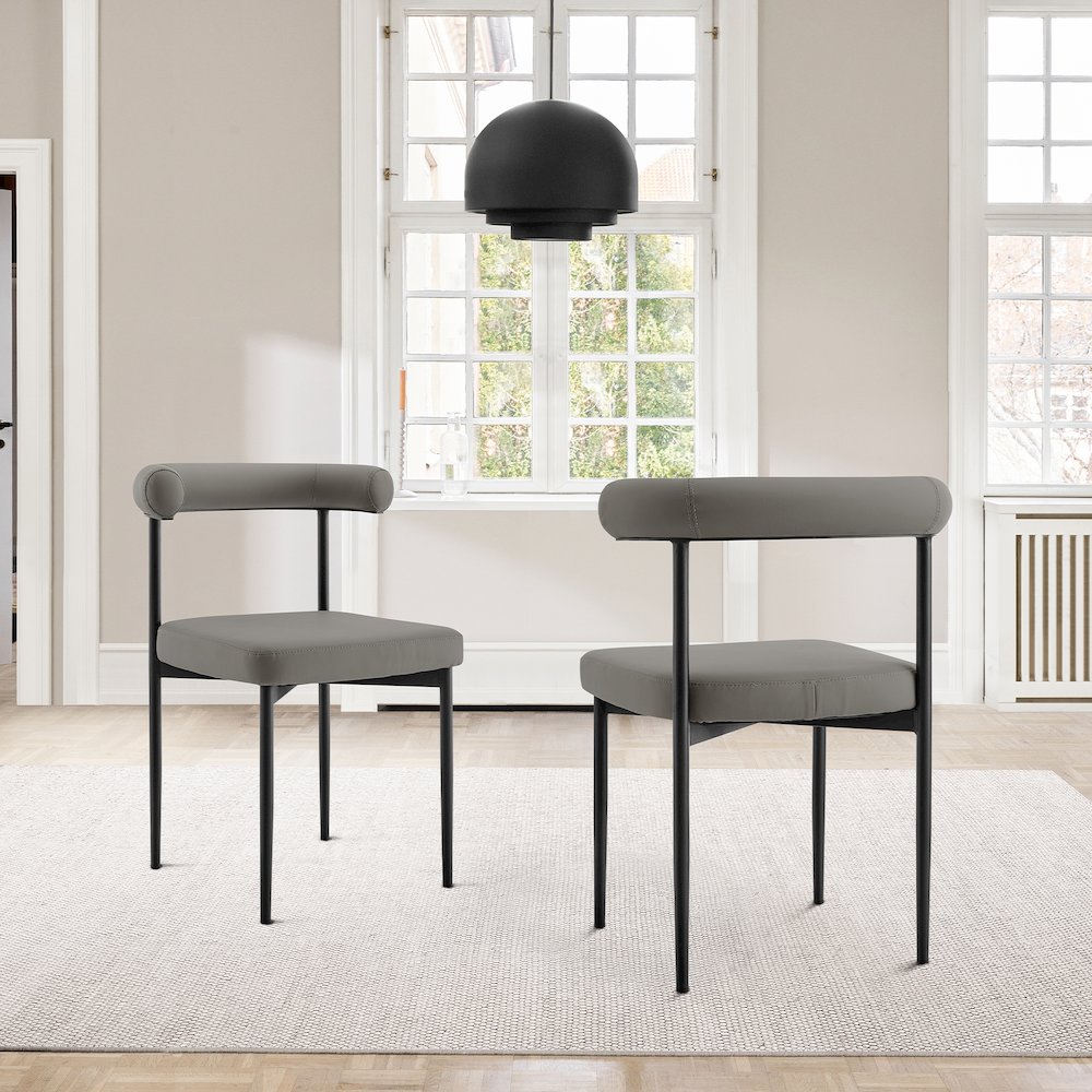 Shannon Dining Chair with Matte Black Iron. Picture 11