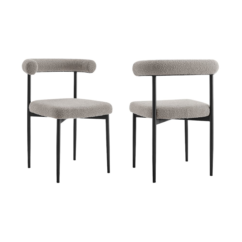 Shannon Dining Chair with Matte Black Iron Finish. Picture 1
