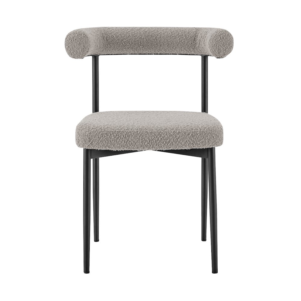 Shannon Dining Chair with Matte Black Iron Finish. Picture 3