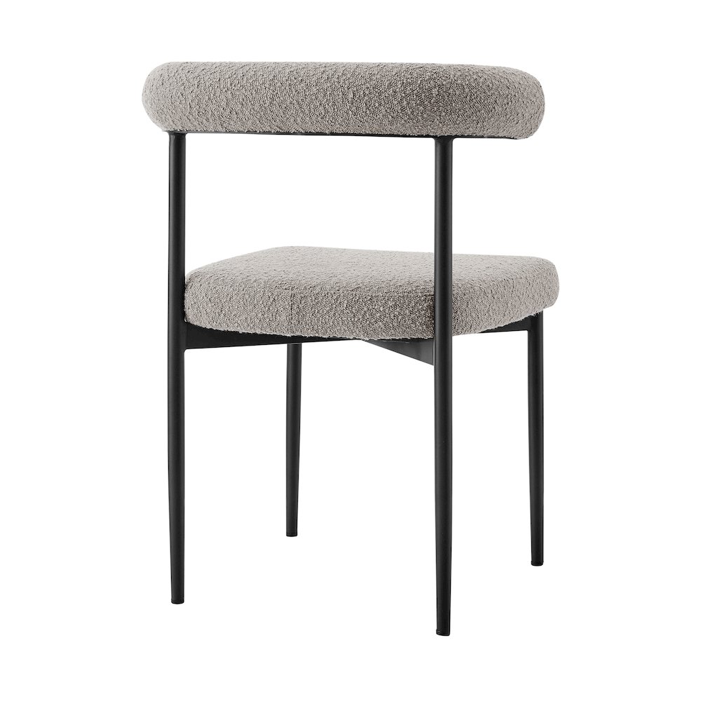Shannon Dining Chair with Matte Black Iron Finish. Picture 4