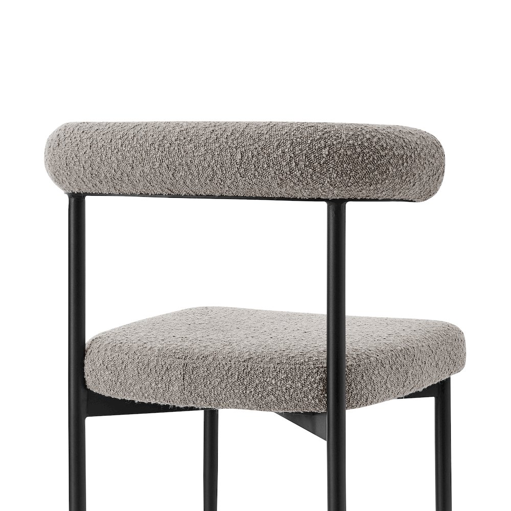Shannon Dining Chair with Matte Black Iron Finish. Picture 6