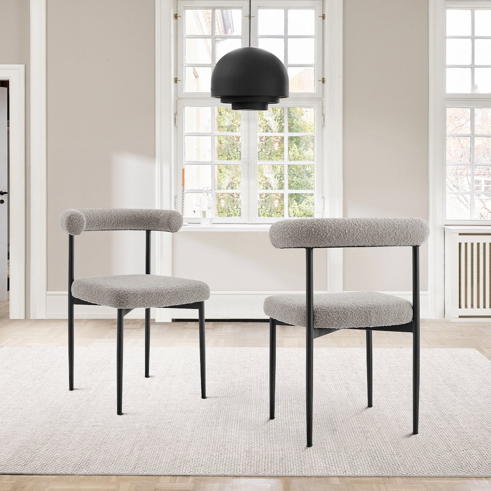 Shannon Dining Chair with Matte Black Iron Finish. Picture 11