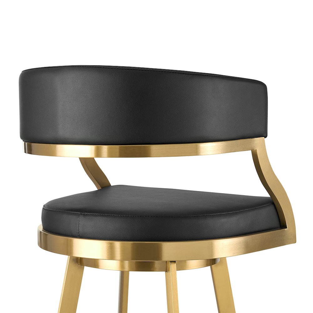 Saturn 30" Swivel Bar Stool with Gold Brushed Stainless Steel. Picture 5