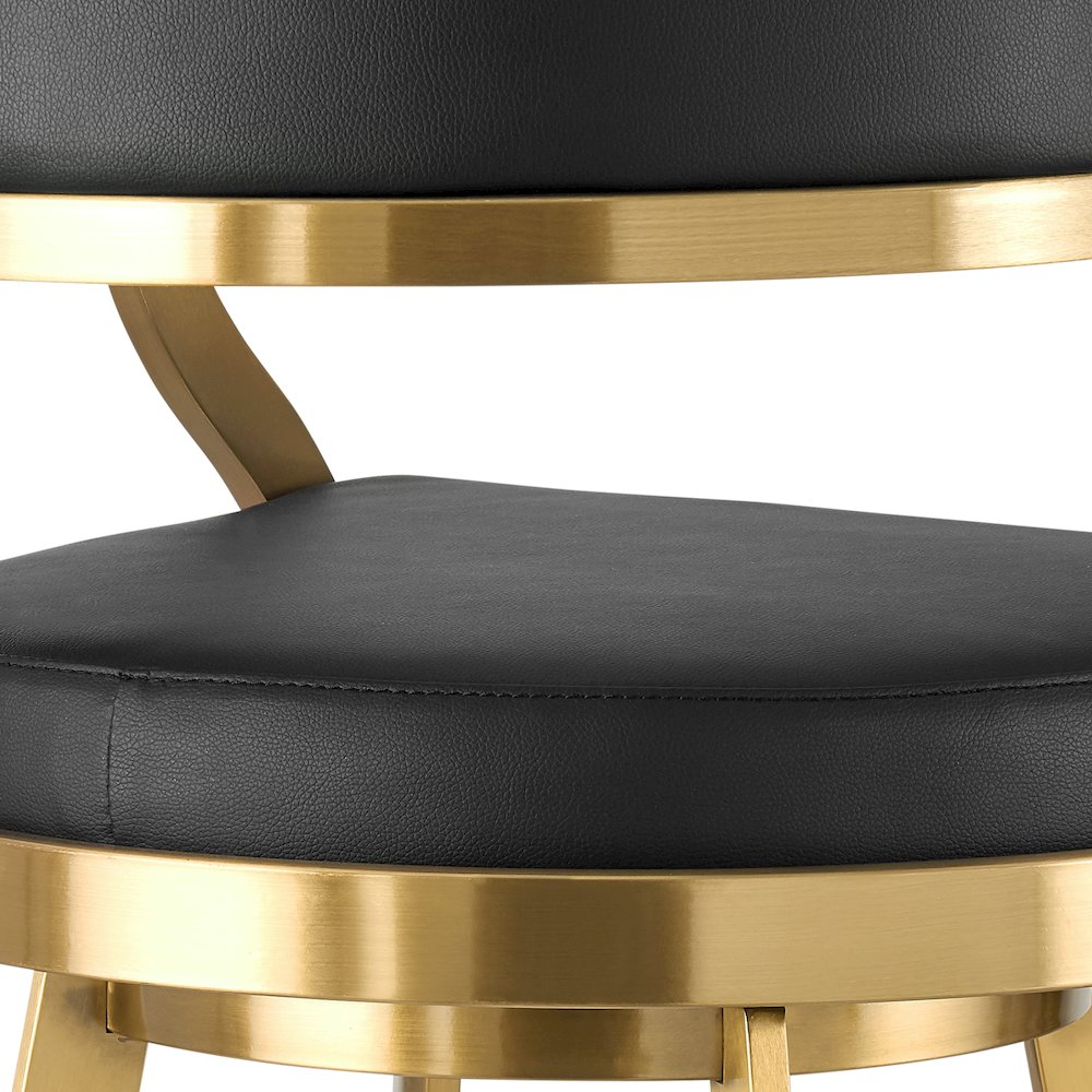 Saturn 30" Swivel Bar Stool with Gold Brushed Stainless Steel. Picture 7