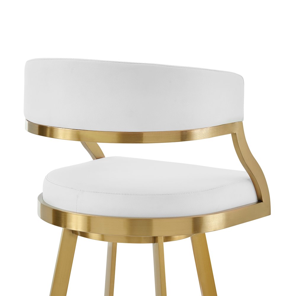 Saturn 26" Swivel Counter Stool with Gold Brushed Stainless Steel. Picture 5
